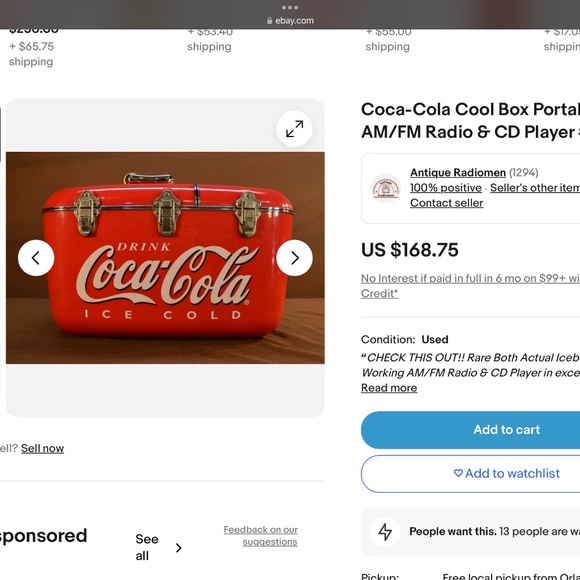 Vintage Coca Cola cool box, red, new in box, never been used - Picture 4 of 4